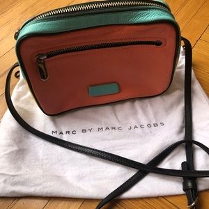 Marc Jacobs crossbody, multi color leather purse.